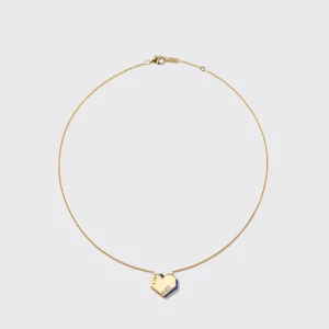 LAPIS YELLOW GOLD HEART NECKLACE>Boochier Hot