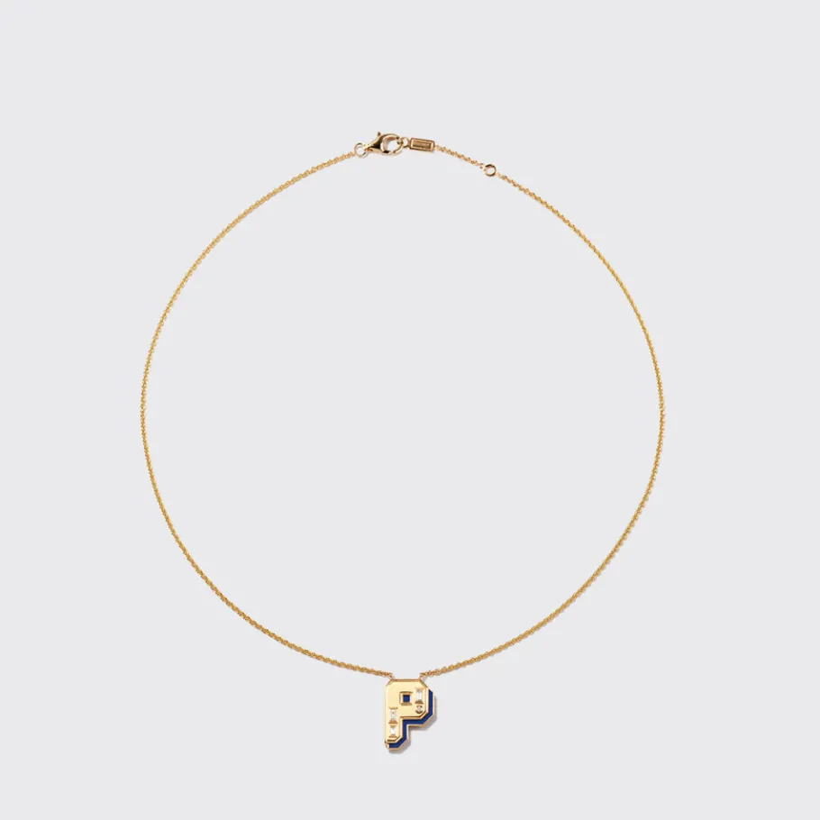 lapis_yellow_gold_letter__10.webp LAPIS YELLOW GOLD LETTER NECKLACE>Boochier Hot