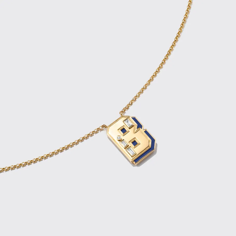 lapis_yellow_gold_letter__3.webp LAPIS YELLOW GOLD LETTER NECKLACE>Boochier Hot