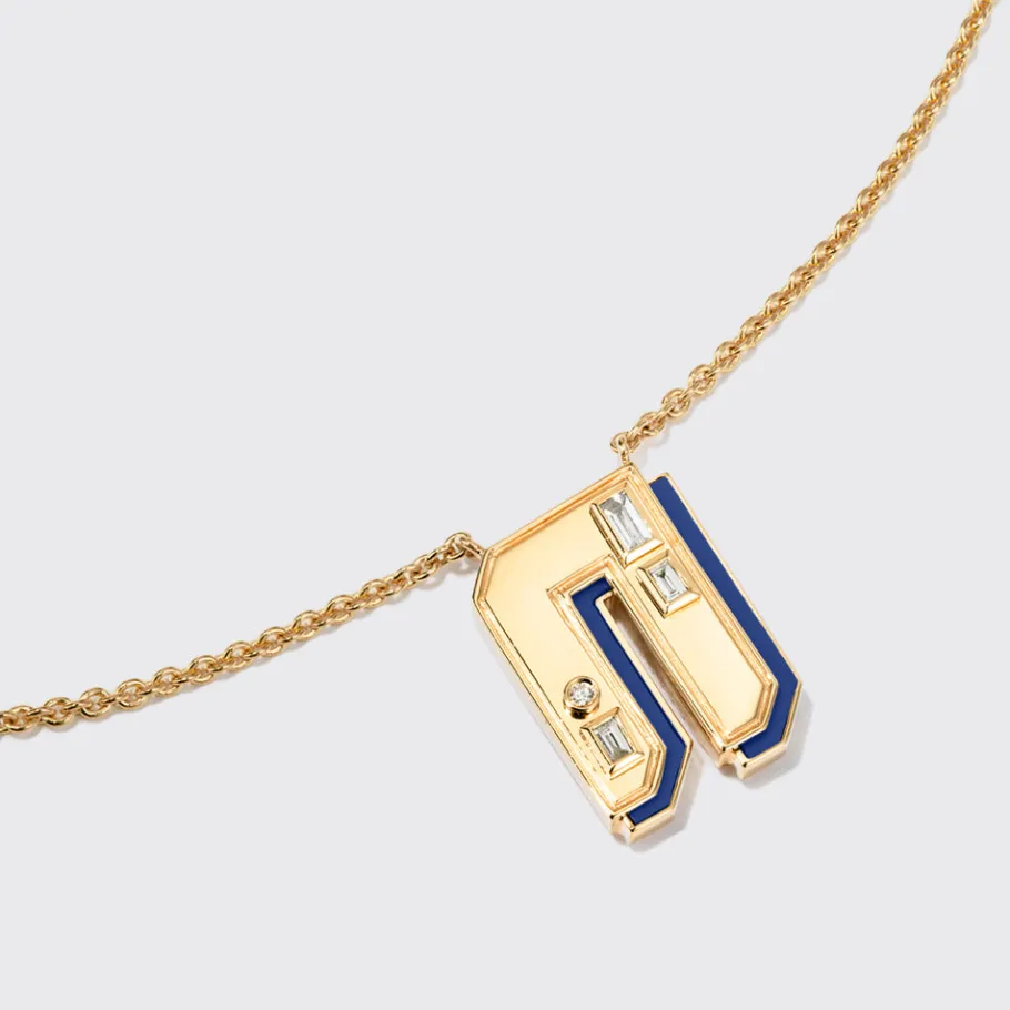 lapis_yellow_gold_letter__9.webp LAPIS YELLOW GOLD LETTER NECKLACE>Boochier Hot