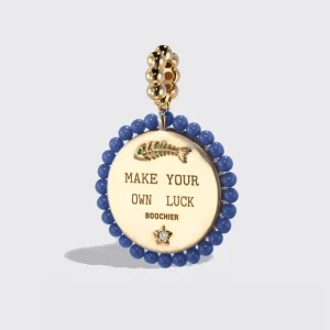 LAPIS YELLOW GOLD LUCKY CAT DIAMOND CHARM>Boochier Outlet