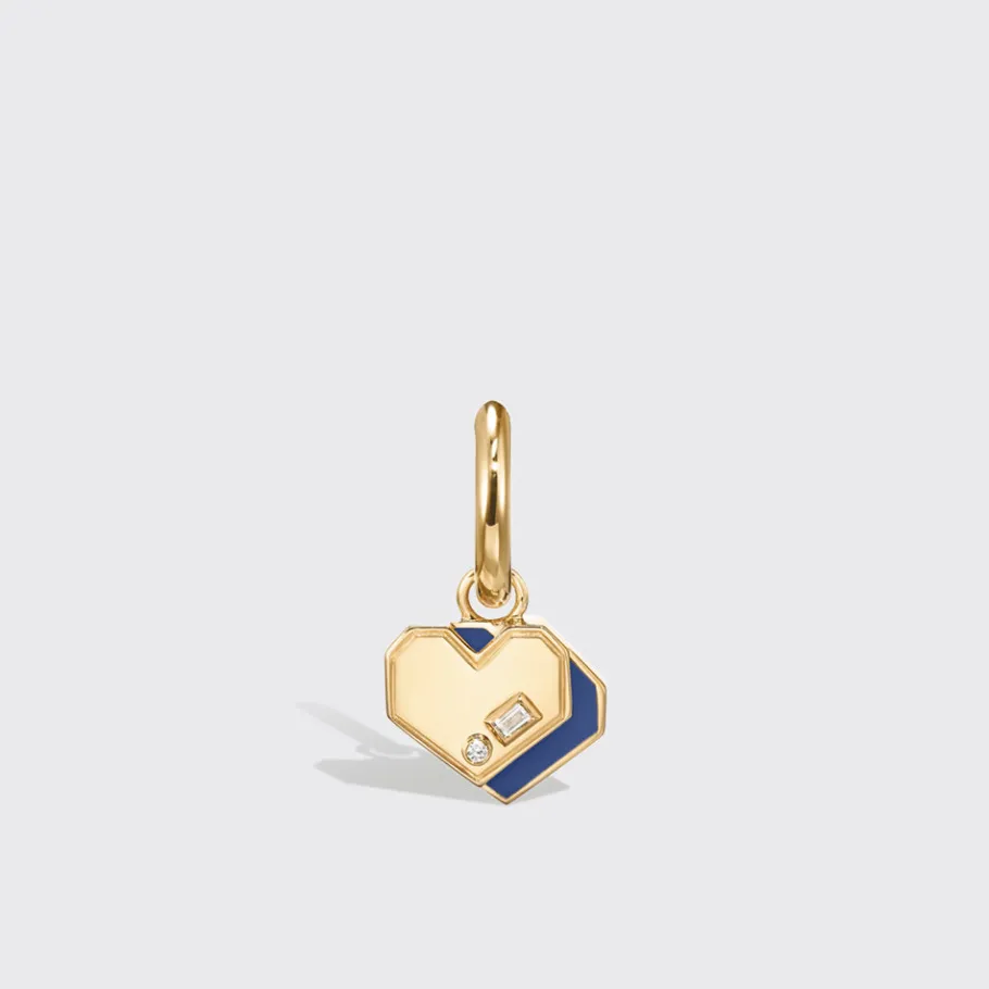 lapis_yellow_gold_mini_he_0-1.webp LAPIS YELLOW GOLD MINI HEART HOOP MONO EARRING>Boochier Fashion