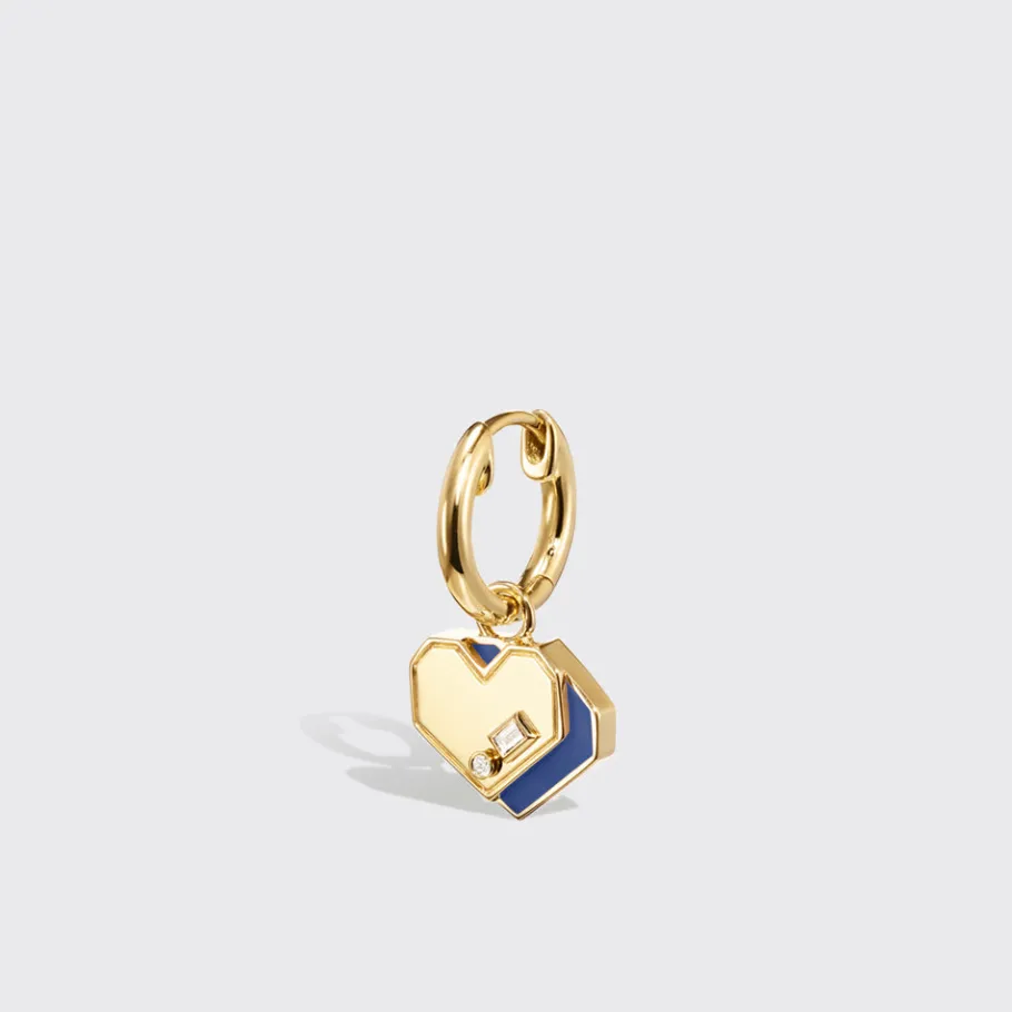 lapis_yellow_gold_mini_he_1-1.webp LAPIS YELLOW GOLD MINI HEART HOOP MONO EARRING>Boochier Fashion