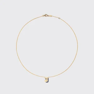 LAPIS YELLOW GOLD MINI LETTER NECKLACE>Boochier Discount