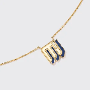 LAPIS YELLOW GOLD MINI LETTER NECKLACE>Boochier Discount
