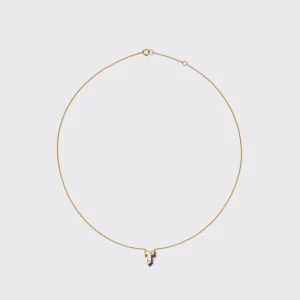 LAPIS YELLOW GOLD MINI LETTER NECKLACE>Boochier Discount