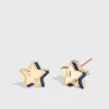 LAPIS YELLOW GOLD MINI STAR STUDS>Boochier Clearance