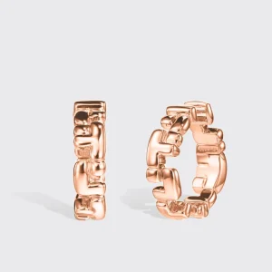 LARGE ROSE GOLD ARCADE DOUBLE ETERNITY LOCK EARRINGS>Boochier Fashion