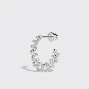 LARGE WHITE GOLD DIAMOND SLINKEE EARRINGS>Boochier Hot