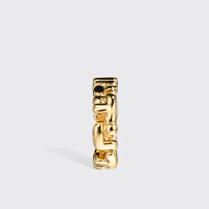 LARGE YELLOW GOLD ARCADE DOUBLE ETERNITY LOCK EARRINGS>Boochier Hot