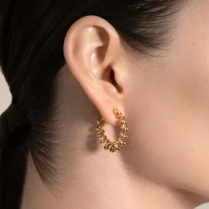 LARGE YELLOW GOLD SLINKEE EARRINGS>Boochier Online