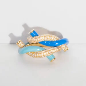 LIGHT BLUE FRUIT HOOPS DIAMOND RING>Boochier New