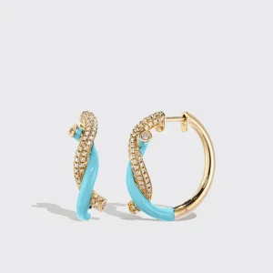 LIGHT BLUE FRUIT HOOPS EARRINGS>Boochier Fashion