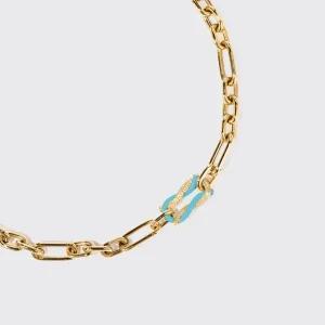 LIGHT BLUE JUMBO FRUIT HOOPS PENDANT CHAIN NECKLACE [DETACHABLE]>Boochier Discount