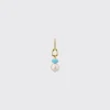 LIGHT BLUE SINGLE PEARL DIAMOND B-BOY EARRING>Boochier Online