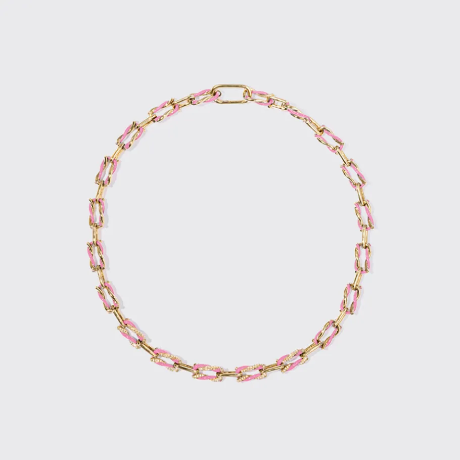 light_pink_five_diamond_f_0.webp LIGHT PINK FIVE DIAMOND FRUIT HOOPS NECKLACE>Boochier Online