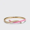 LIGHT PINK FRUIT HOOPS DIAMOND BANGLE>Boochier Hot