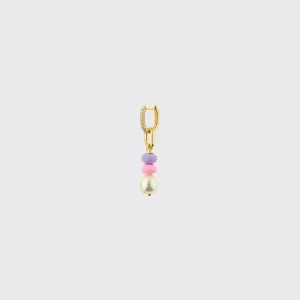 LIGHT PINK-LILAC DOUBLE PEARL DIAMOND B-BOY EARRING>Boochier Discount