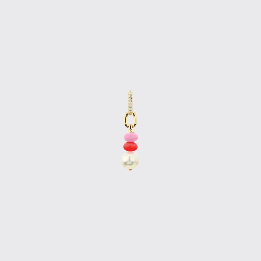 light_pinkred_single_pear_0.webp LIGHT PINK-RED SINGLE PEARL DIAMOND B-BOY EARRING>Boochier Discount