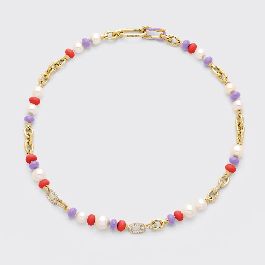 lilacred_diamond_bboy_cha_0-1.webp LILAC-RED DIAMOND B-BOY CHAIN NECKLACE>Boochier Discount