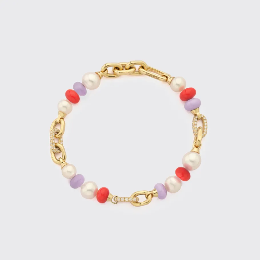 lilacred_diamond_bboy_cha_0.webp LILAC-RED DIAMOND B-BOY CHAIN BRACELET>Boochier Discount