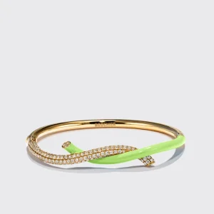 LIME GREEN FRUIT HOOPS DIAMOND BANGLE>Boochier Best