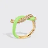 LIME GREEN FRUIT HOOPS DIAMOND RING>Boochier New