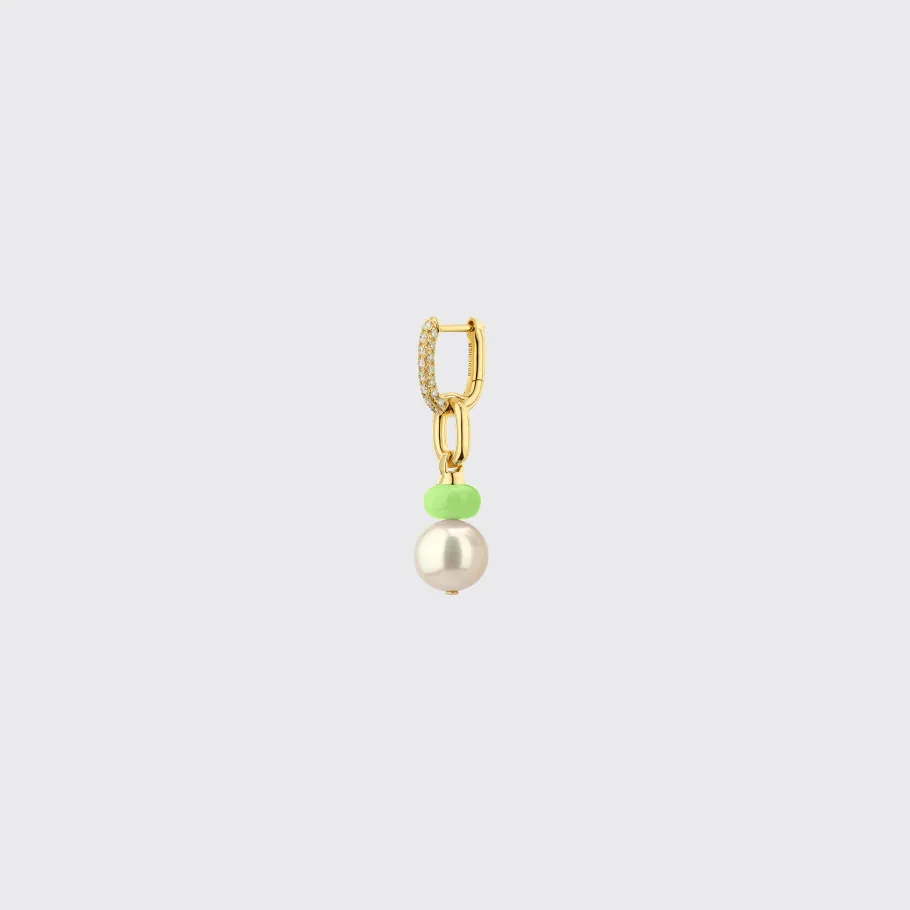 lime_green_single_pearl_d_1.webp LIME GREEN SINGLE PEARL DIAMOND B-BOY EARRING>Boochier Hot