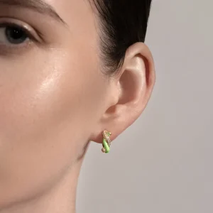 LIME GREEN SMALL FRUIT HOOPS EARRINGS>Boochier Best
