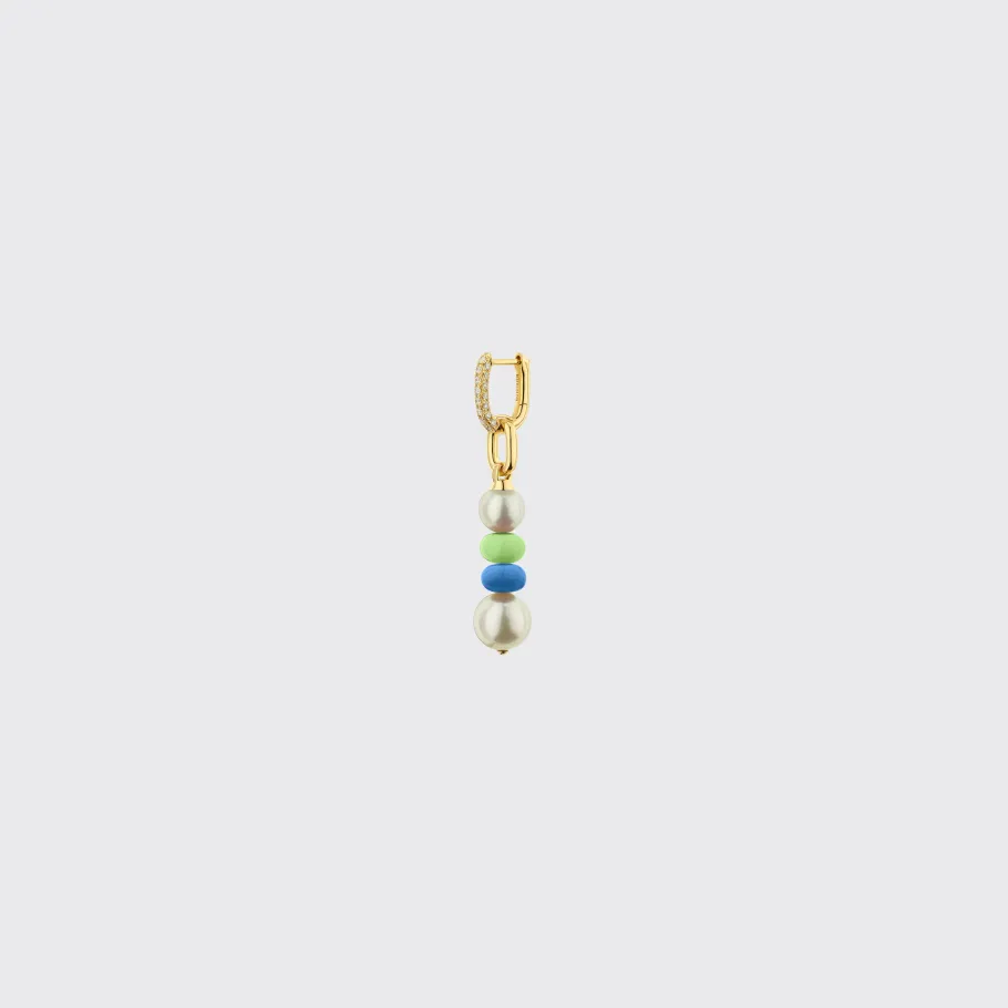 lime_greendark_blue_doubl_1.webp LIME GREEN-DARK BLUE DOUBLE PEARL DIAMOND B-BOY EARRING>Boochier Discount