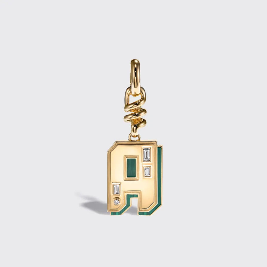 malachite_nostalgia_lette_0.webp MALACHITE NOSTALGIA LETTER CHARM>Boochier Discount