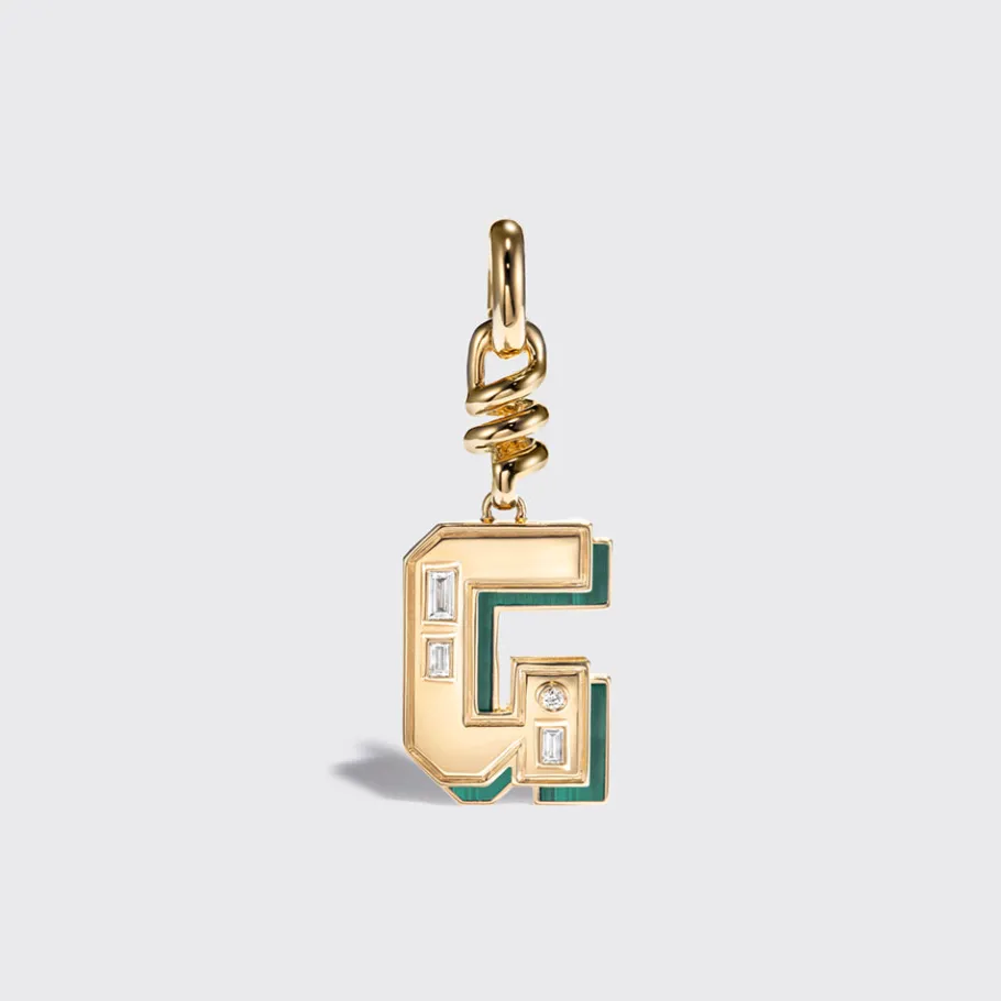 malachite_nostalgia_lette_11.webp MALACHITE NOSTALGIA LETTER CHARM>Boochier Discount