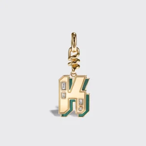 MALACHITE NOSTALGIA LETTER CHARM>Boochier Discount