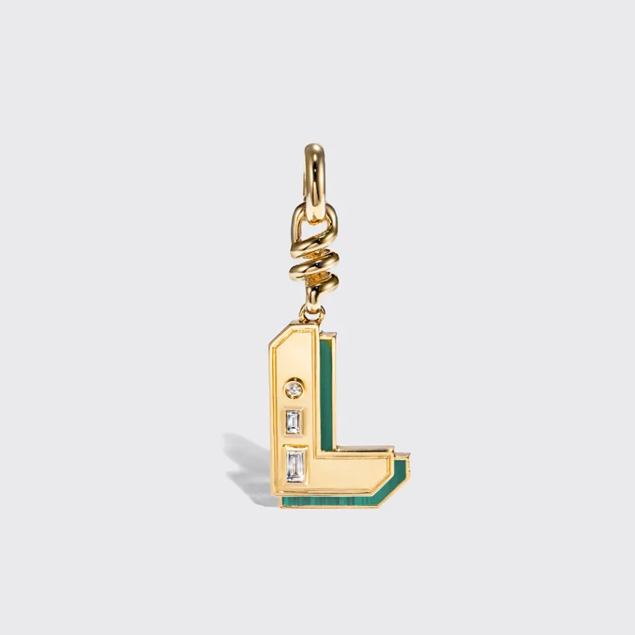 malachite_nostalgia_lette_21.webp MALACHITE NOSTALGIA LETTER CHARM>Boochier Discount