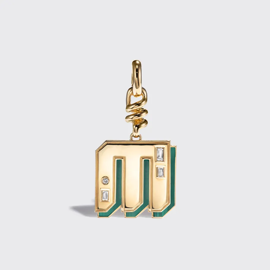 malachite_nostalgia_lette_23.webp MALACHITE NOSTALGIA LETTER CHARM>Boochier Discount