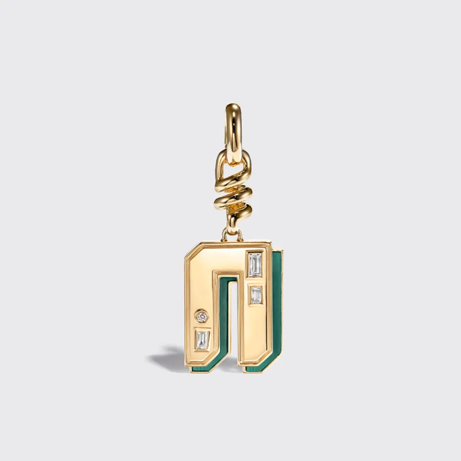 malachite_nostalgia_lette_25.webp MALACHITE NOSTALGIA LETTER CHARM>Boochier Discount