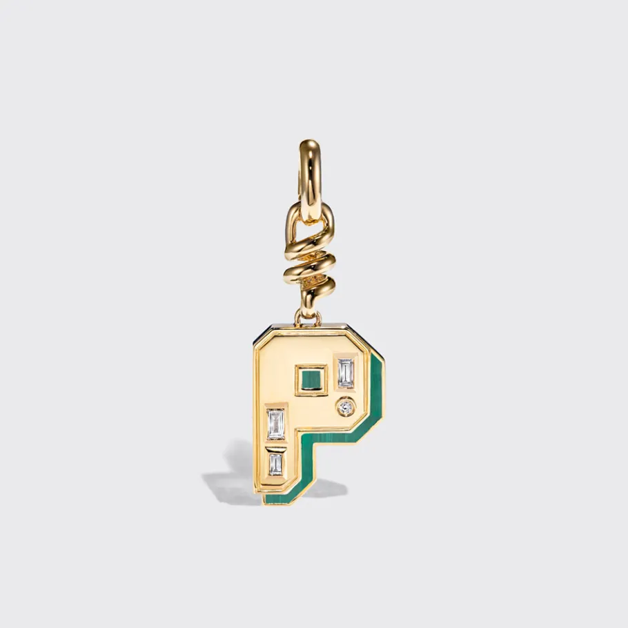 malachite_nostalgia_lette_29.webp MALACHITE NOSTALGIA LETTER CHARM>Boochier Discount