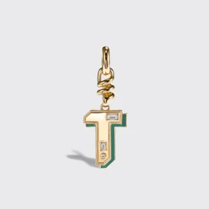 MALACHITE NOSTALGIA LETTER CHARM>Boochier Discount