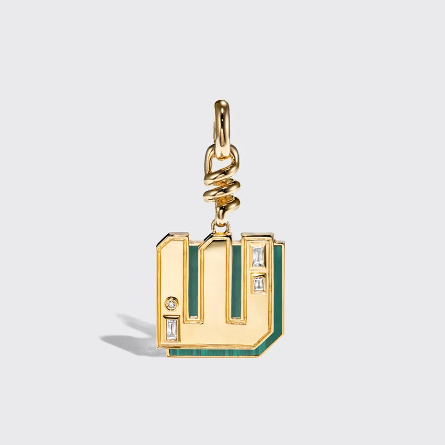 malachite_nostalgia_lette_37.webp MALACHITE NOSTALGIA LETTER CHARM>Boochier Discount