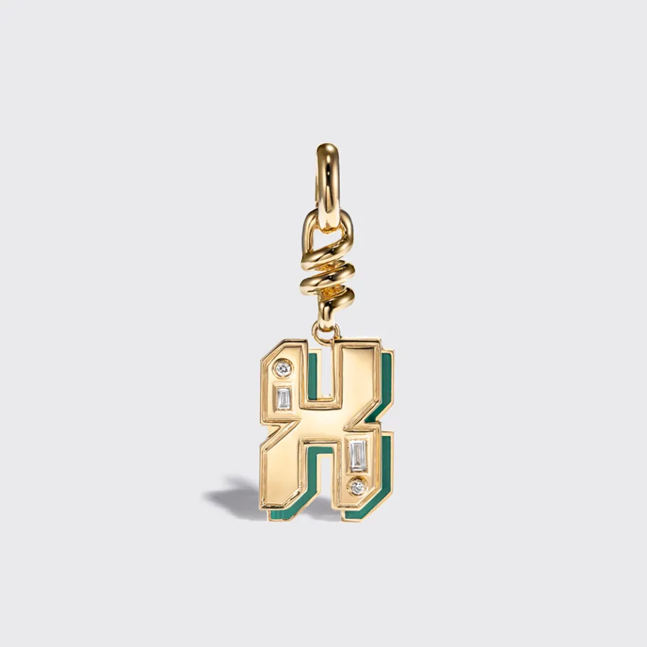 malachite_nostalgia_lette_39.webp MALACHITE NOSTALGIA LETTER CHARM>Boochier Discount