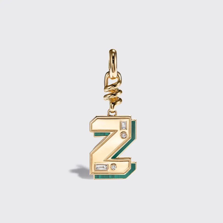 malachite_nostalgia_lette_43.webp MALACHITE NOSTALGIA LETTER CHARM>Boochier Discount