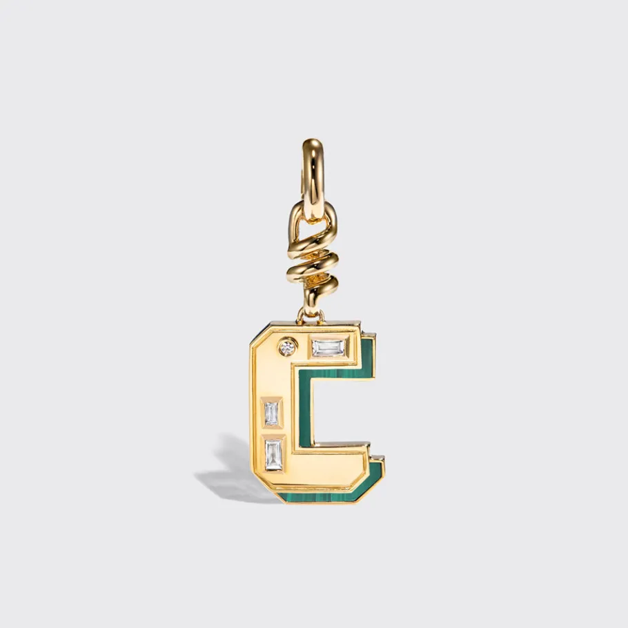 malachite_nostalgia_lette_5.webp MALACHITE NOSTALGIA LETTER CHARM>Boochier Discount