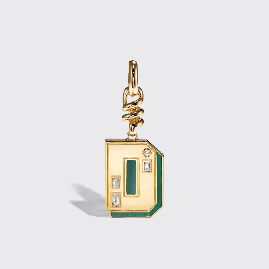 malachite_nostalgia_lette_7.webp MALACHITE NOSTALGIA LETTER CHARM>Boochier Discount