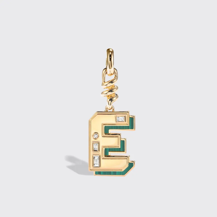 malachite_nostalgia_lette_9.webp MALACHITE NOSTALGIA LETTER CHARM>Boochier Discount