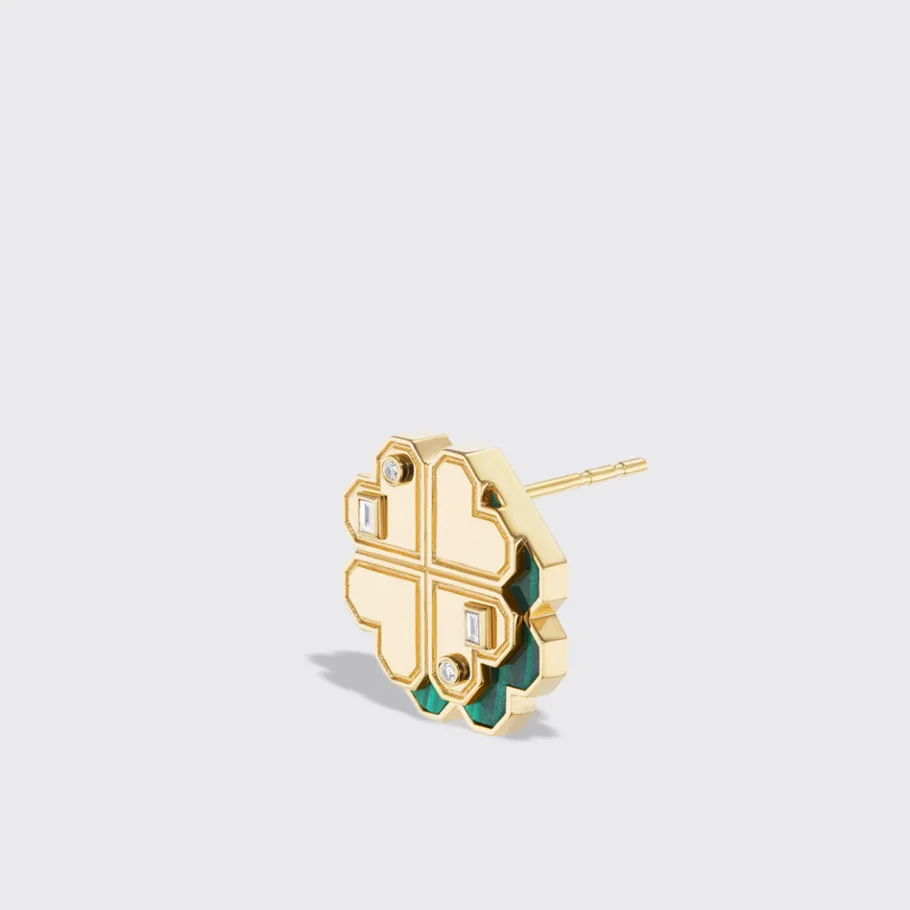 malachite_yellow_gold_clo_1.webp MALACHITE YELLOW GOLD CLOVER LEAF STUDS>Boochier Fashion