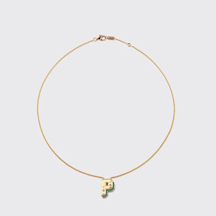 malachite_yellow_gold_let_10.webp MALACHITE YELLOW GOLD LETTER NECKLACE>Boochier New