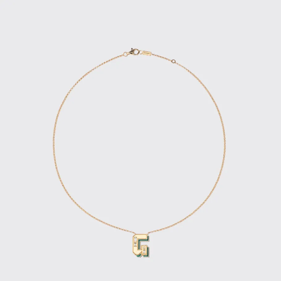 malachite_yellow_gold_let_4.webp MALACHITE YELLOW GOLD LETTER NECKLACE>Boochier New