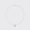 MALACHITE YELLOW GOLD MINI LETTER NECKLACE>Boochier Hot