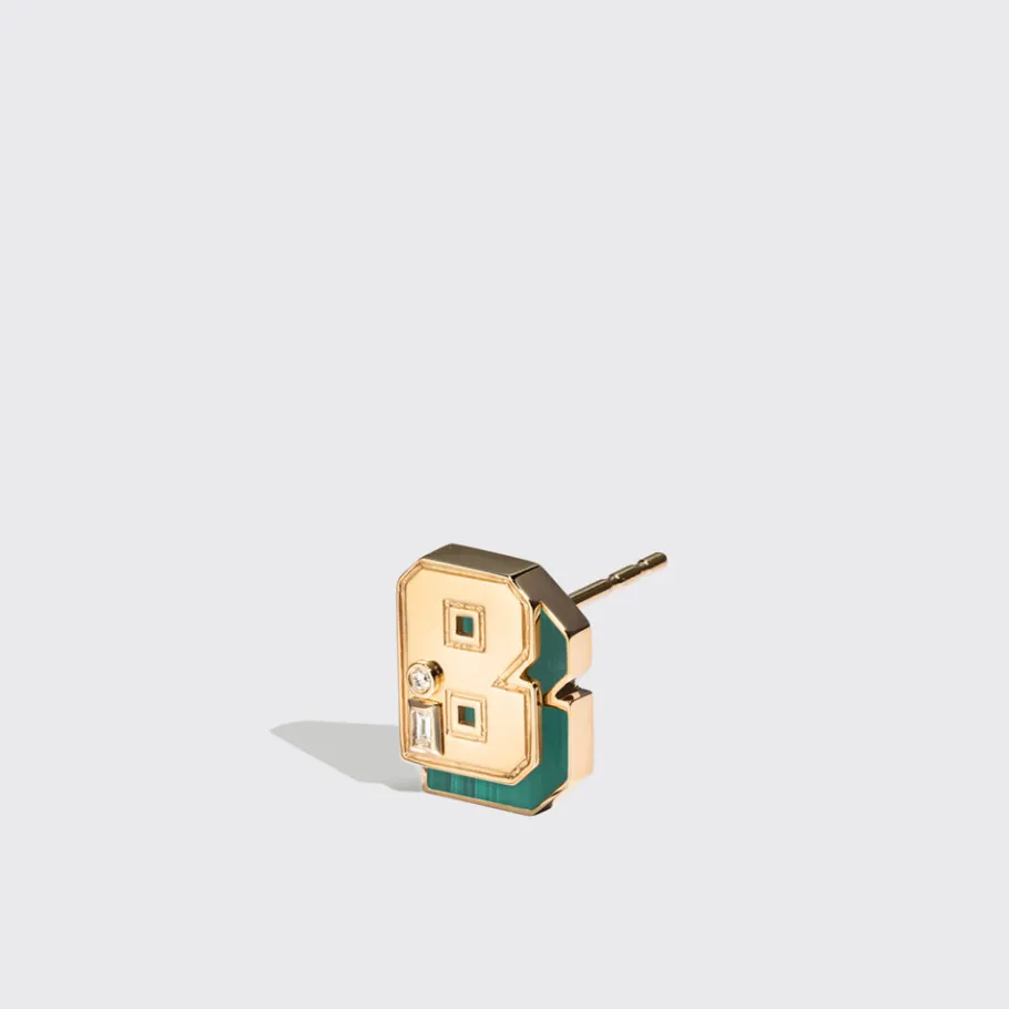 malachite_yellow_gold_min_3.webp MALACHITE YELLOW GOLD MINI LETTER MONO STUD>Boochier New