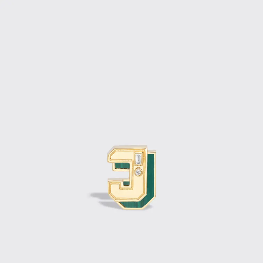 malachite_yellow_gold_min_8.webp MALACHITE YELLOW GOLD MINI LETTER MONO STUD>Boochier New